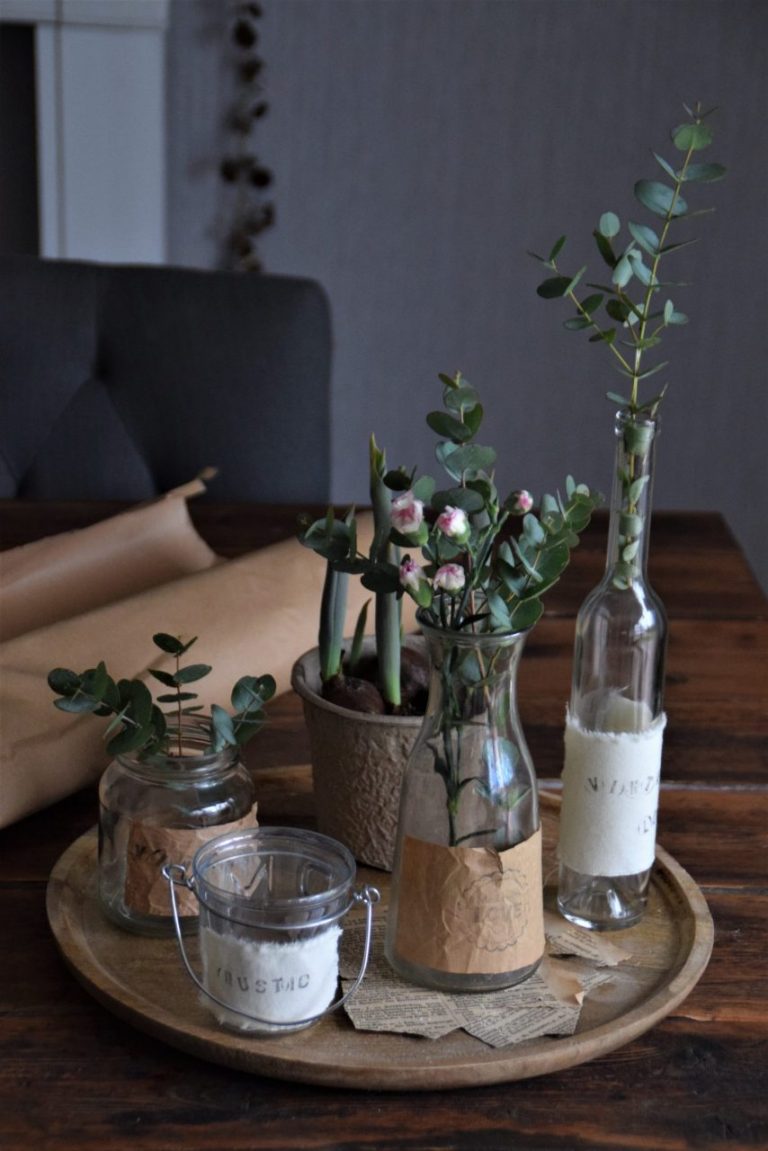 DIY Etiketten für Vase oder Windlicht