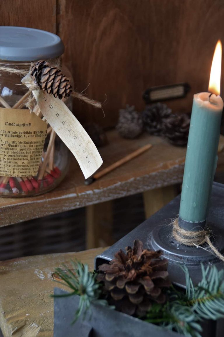 Streichholzglas als Geschenkidee