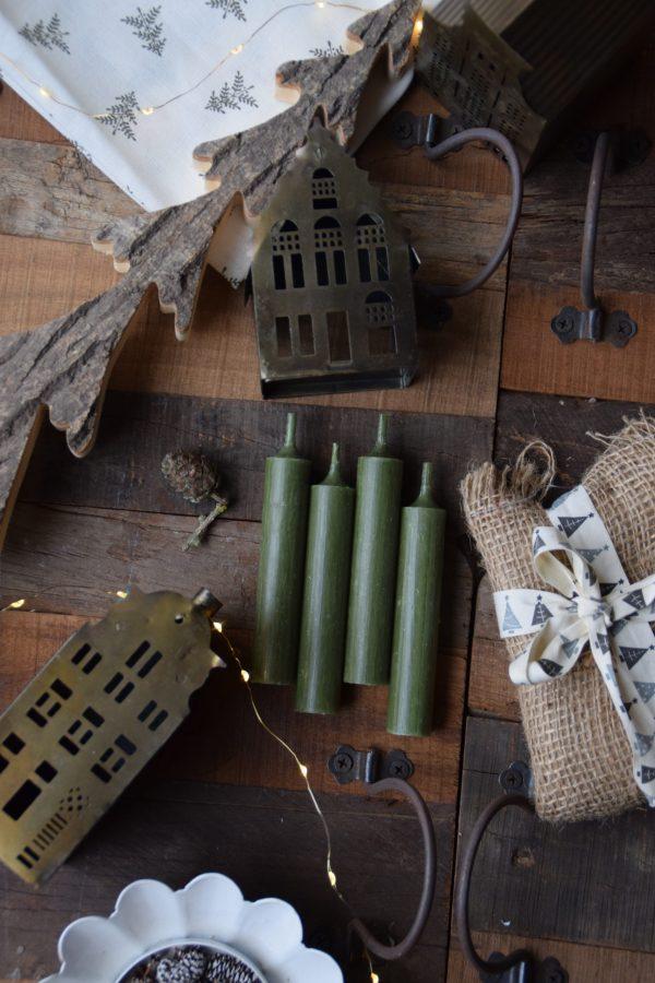 Mini Stabkerze 11cm Olive