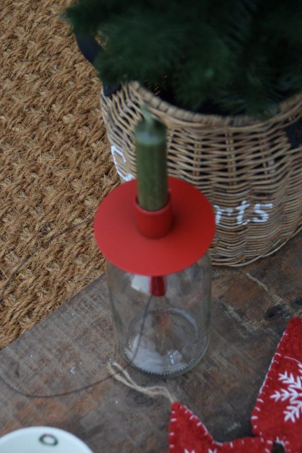Kerzenhalter ROT für Flasche